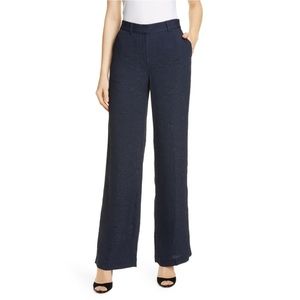 Equipment Arwen Floral Jacquard Navy Blue Trousers